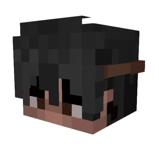 aMasn Minecraft avatar head, 3D render