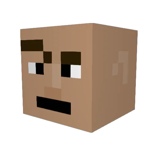 aNdrD Minecraft avatar head, 3D render