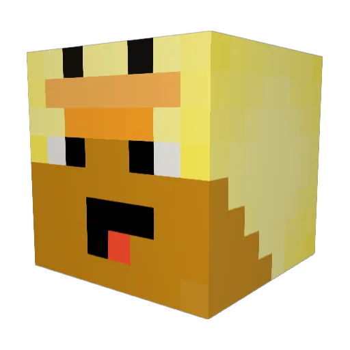 aNugget_ Minecraft avatar head, 3D render