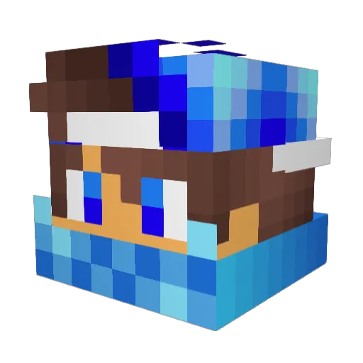 aNxuO Minecraft avatar head, 3D render