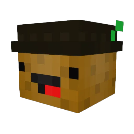 aP0tato Minecraft avatar head, 3D render