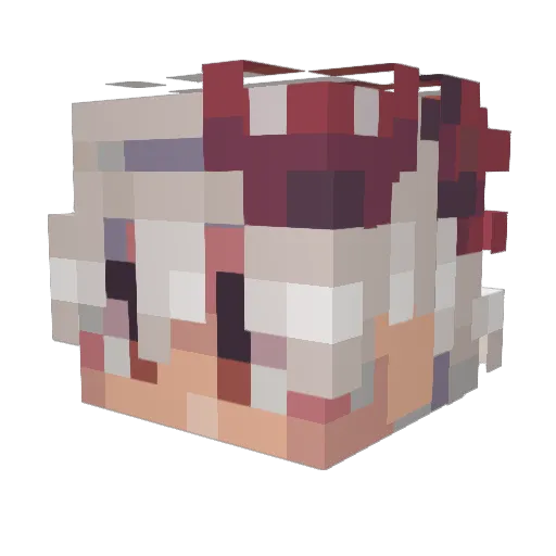 aPsychedelic Minecraft avatar head, 3D render
