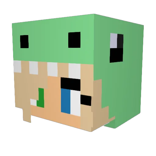 aPuckx Minecraft avatar head, 3D render
