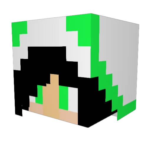 aPuzzledPiece Minecraft avatar head, 3D render