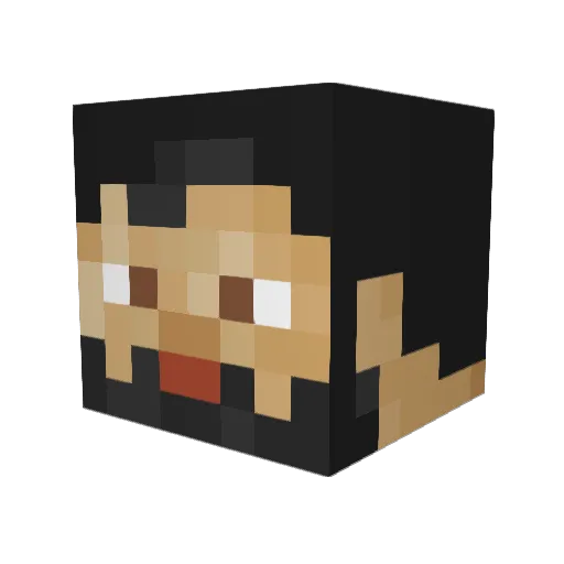 aRETARDEDman Minecraft avatar head, 3D render