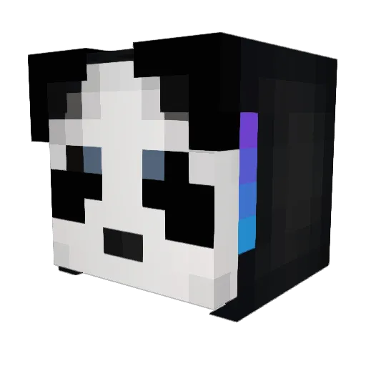 aRealGrumpyPanda Minecraft avatar head, 3D render