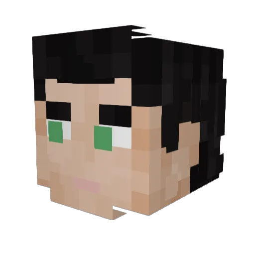 aSoftVinnie Minecraft avatar head, 3D render