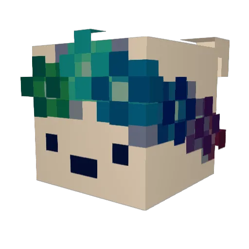 aSpiritBear Minecraft avatar head, 3D render