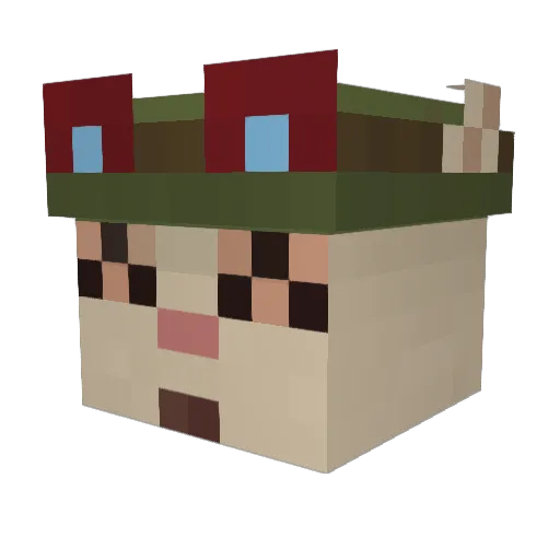 aTastyCrystal Minecraft avatar head, 3D render
