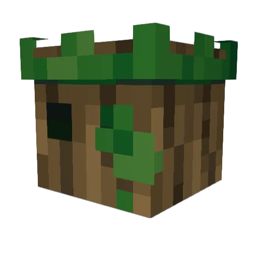 aTreeKing Minecraft avatar head, 3D render