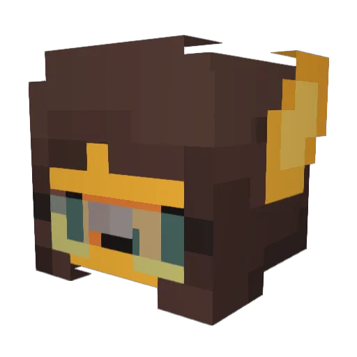 aTully Minecraft avatar head, 3D render