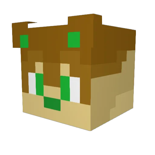 aWusky Minecraft avatar head, 3D render