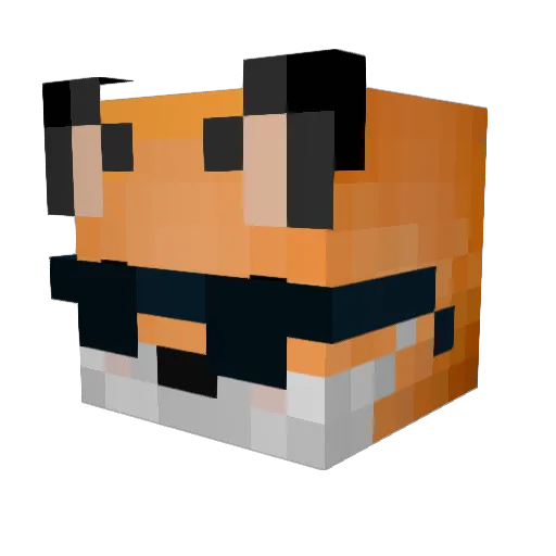 a__Virus Minecraft avatar head, 3D render