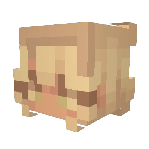 a__rag Minecraft avatar head, 3D render
