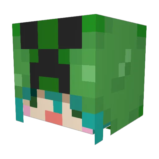 a_chiot Minecraft avatar head, 3D render