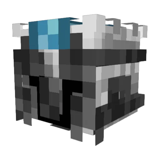 a_confused Minecraft avatar head, 3D render