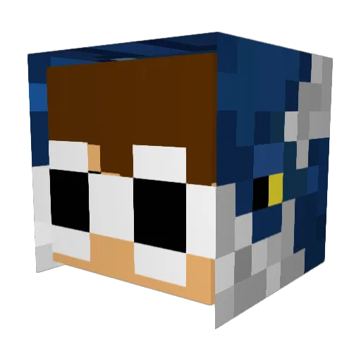 a_gekko Minecraft avatar head, 3D render