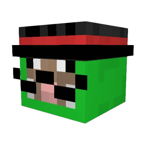 a_green_sheep_ Minecraft avatar head, 3D render