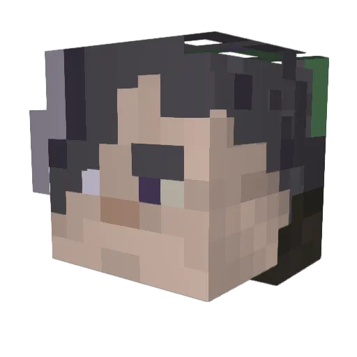a_hydraulic Minecraft avatar head, 3D render