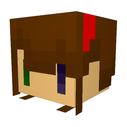 a_i_field Minecraft avatar head, 3D render