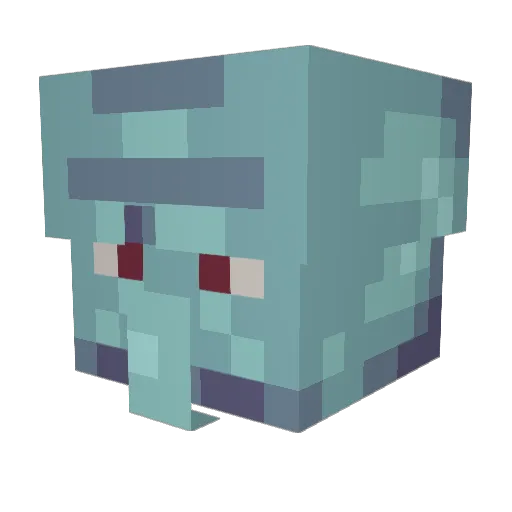 a_real_squid Minecraft avatar head, 3D render