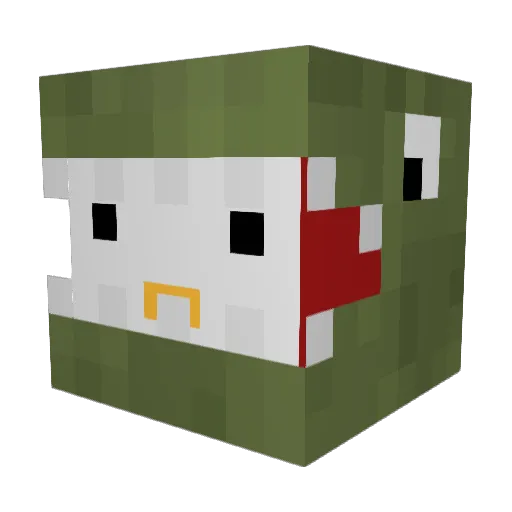 a_red_penguin Minecraft avatar head, 3D render