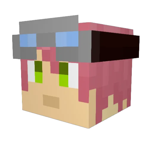 a_tocken Minecraft avatar head, 3D render