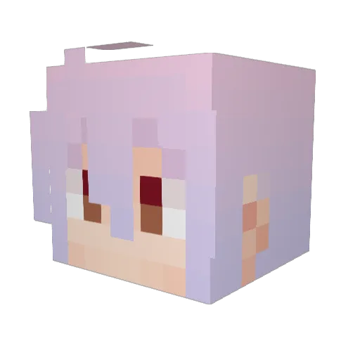 a_zetta Minecraft avatar head, 3D render