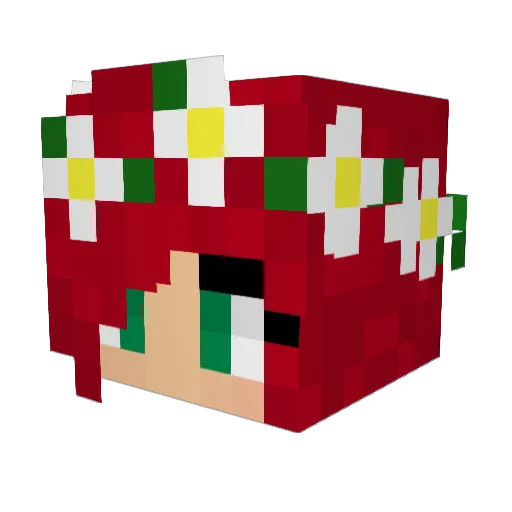 aabbeyy Minecraft avatar head, 3D render