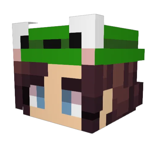 aachras Minecraft avatar head, 3D render