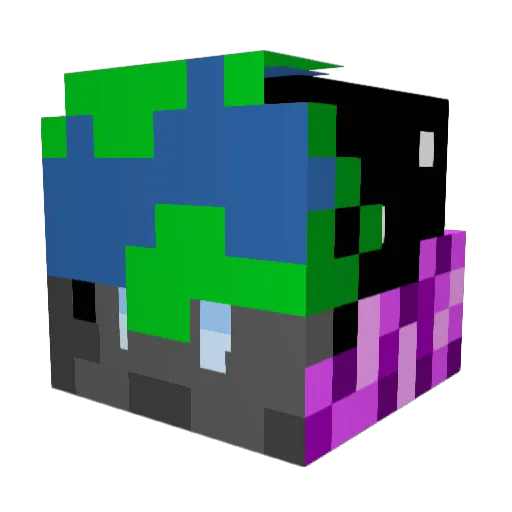 aagumon Minecraft avatar head, 3D render