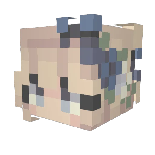 aaishyy Minecraft avatar head, 3D render