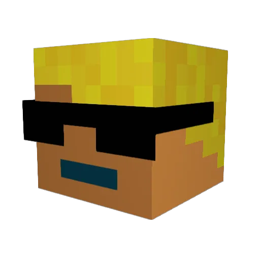 aallffrreeddd Minecraft avatar head, 3D render