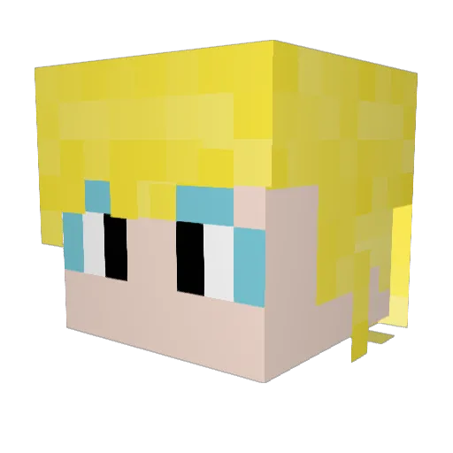 aangelem Minecraft avatar head, 3D render