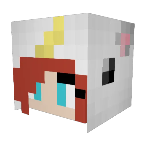 aanniii Minecraft avatar head, 3D render