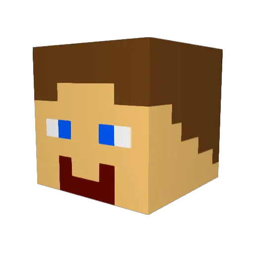 aapmens Minecraft avatar head, 3D render
