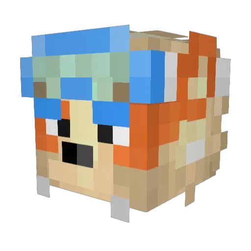 aarcanine Minecraft avatar head, 3D render