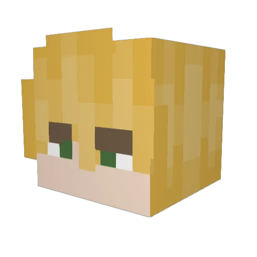 aaronbrightt Minecraft avatar head, 3D render