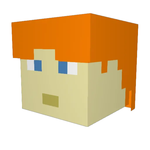 aaronrail Minecraft avatar head, 3D render