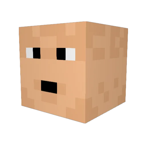 aarwed Minecraft avatar head, 3D render