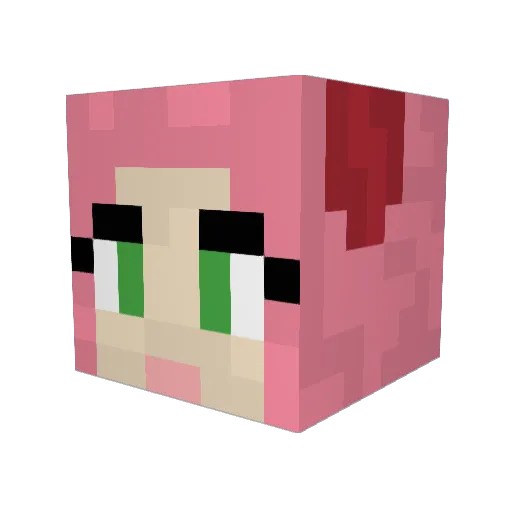 aasakura Minecraft avatar head, 3D render