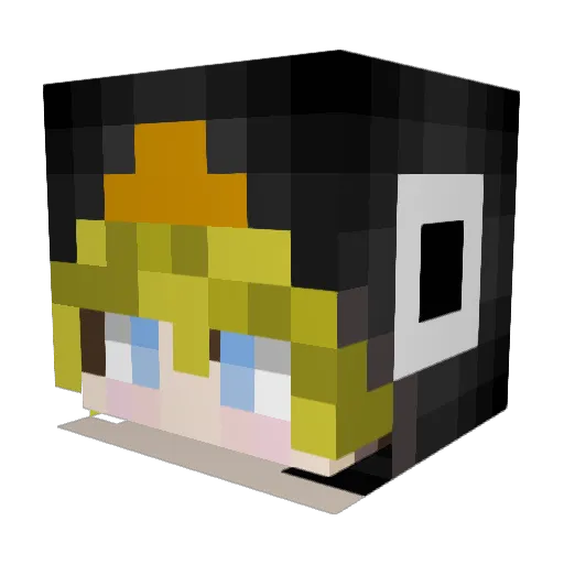 aauqA Minecraft avatar head, 3D render