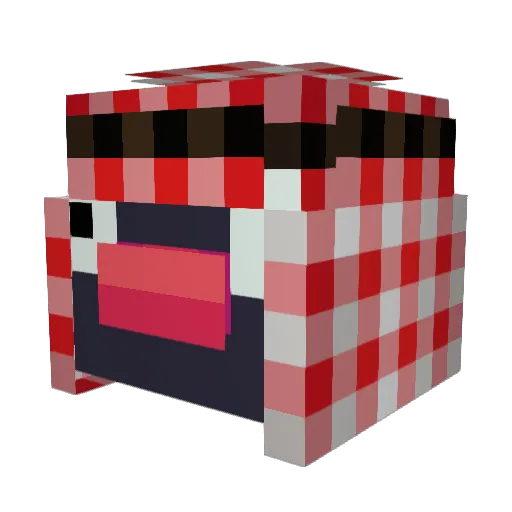 abacaxi25 Minecraft avatar head, 3D render