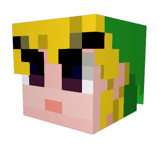abb1011 Minecraft avatar head, 3D render