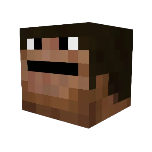 abbha Minecraft avatar head, 3D render