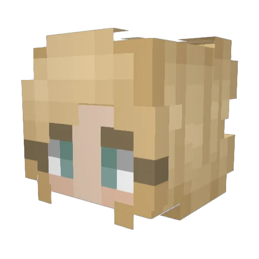 abbycobb Minecraft avatar head, 3D render