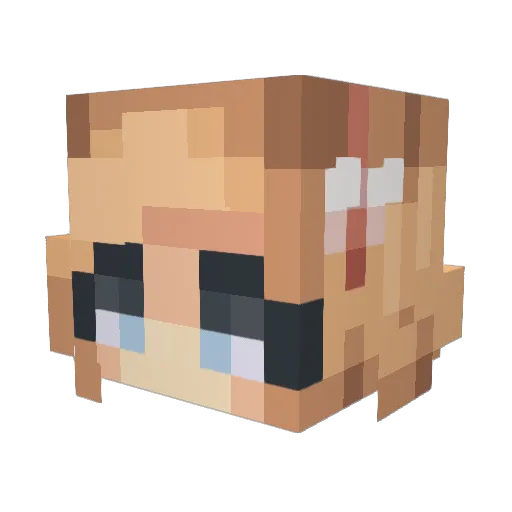 abbymaske Minecraft avatar head, 3D render