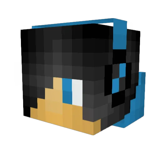 abc0263 Minecraft avatar head, 3D render