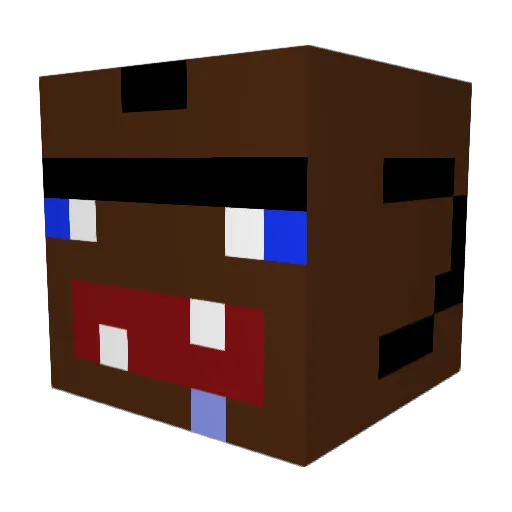 abcdefghijklmonp Minecraft avatar head, 3D render