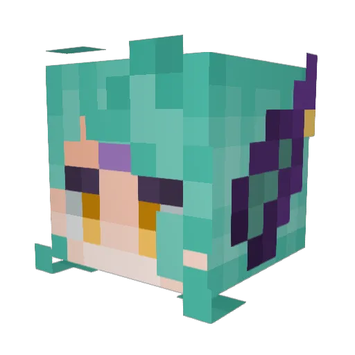 abcdin Minecraft avatar head, 3D render